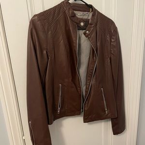 Brown leather jacket